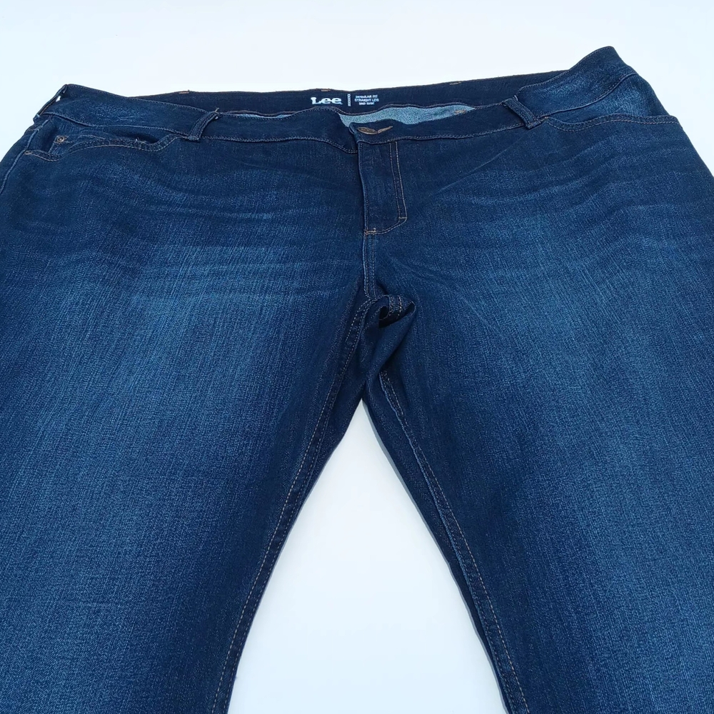 LEE Women's Regular Fit Straight Leg Mid Rise Blue Jeans - 26W P